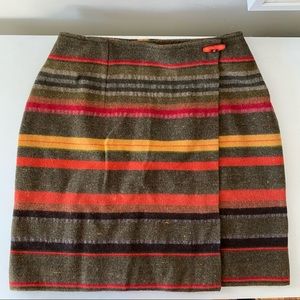 Vintage Striped Wool Blend Wrap Skirt The Limited